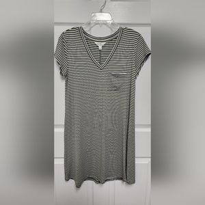 Market & Spruce Dress, Knee Length, Pocket, Olive Green Striped